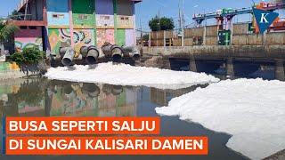Sungai Berbusa Seperti Salju di Surabaya, Ini Tanggapan Wali Kota Eri Cahyadi