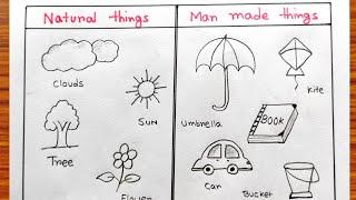 Man made things for school project | Natural things for student project|Man made and natural things