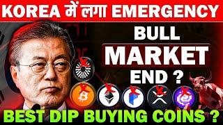 South Korea Emergency  Crypto Bull Run End ? | Best Dip Buying Coins | Cryptocurrency