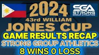 William Jones Cup Strong Group Athletics Philippines Game Results Recap 8 wins 0 loss 2024 Champion