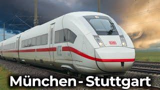 4K Cab Ride | Across southern Germany on the ICE 4 | Munich - Augsburg - Ulm - Stuttgart | Railway