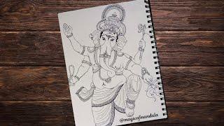 Ganpati Bappa Drawing 2024 // Ganesh Chaturthi Special Drawing // Ganesha Drawing Easy