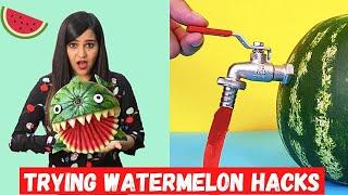 Trying WATERMELON life hacks bY 5 Minute Crafts