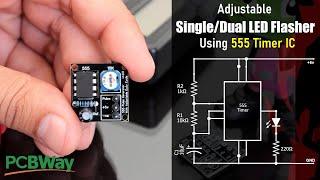 Adjustable Single/Dual LED Flasher Using 555 Timer IC