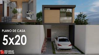 Plano de casa de 5x20 metros