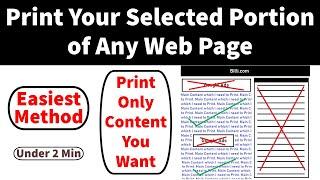 How To Print Only Selected Portion of Any Web Page