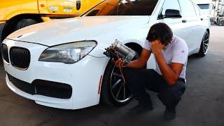 BMW F01 F02 740 750 760  air suspension does not go up problems  bad air suspension compressor