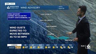 Update: A Wind Advisory issued for Santa Barbara County's south coast
