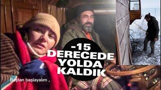 -15 DERECEDE YOLDA KALDIK! HERŞEY DONDU! KARAVANLA HİÇ BUKADAR ZORDA KALMADIK #karavan #vlog