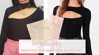 DIY-  Crop Top aesthetic- CON ABERTURA EN ESCOTE MUY FÁCIL + MOLDES GRATIS