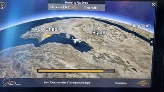 Flugroute von München nach Abu Dhabi