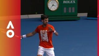 Djokovic warms up before AO18 | Australian Open 2018