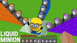 What if YOU MIX ALL LIQUIDS WITH MINION in Minecraft ? LAVA OR WATER OR PORTAL MINION ?