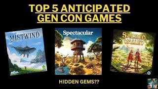 Top 5 Anticipated Hidden Gem Games from Gen Con Preview 2024