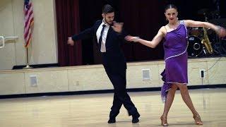 Cha Cha and Tango dance exhibition at Laguna Woods Village, St Patrick's Day, 2018