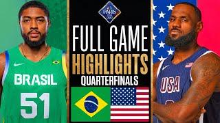 USA vs Brazil FULL GAME Highlights | Aug 6, 2024 | Olympic Men’s Basketball Quarterfinals NBA 2K24