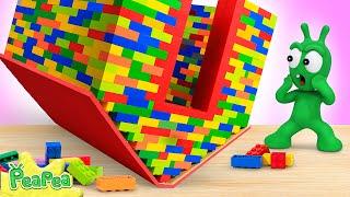 Lego House Is Upside Down - Funny Cartoon for Kids - PEAPEA CHANNEL