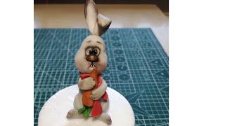 декор на торт. зайка из мастики. Króliczek z pasty cukrowej. Sugar Paste Bunny