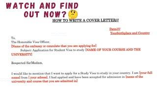 How to write a Cover Letter for Visa| Detailed explanation| Italy