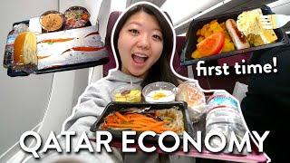 Qatar Airways ECONOMY FOOD Review ️ LA to Thailand (Layover in Doha)