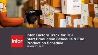 Start and Stop production Schedules