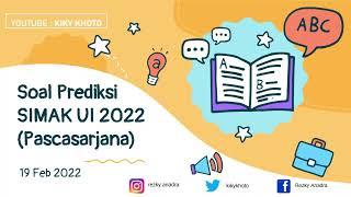 Prediksi Soal SIMAK UI Pascasarjana 2022 | TPA Matematika dan Verbal