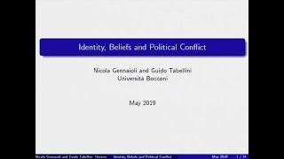 Guido Tabellini (Bocconi University): Identity, Beliefs and Political Conflict