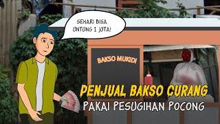 AZAB PENJUAL BAKSO CURANG PAKAI PESUGIHAN  POCONG | SINETRON AZAB KARTUN ANIMASI