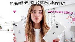 IPHONE 13 UNBOXING + SET UP 2022 *white new iphone*