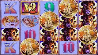 4 COIN (MAX BET) BONUS  HUGE WIN on BUFFALO GOLD