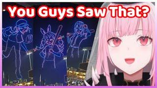 Calli react to the Drone Show at Dodger Stadium (Hololive)