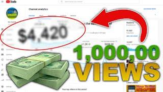 How Much Money I Made From 1 Million Views On YouTube?