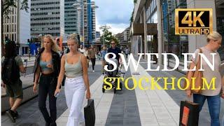 Stockholm in 4K - Walking Tour - Promenade dans la Rue - 2021 August  - Sweden