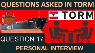 Torm Personal Interview Questions Asked || Merchant Navy Placement Question 17 ||Marine RedFox