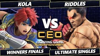 CEO 2024 WINNERS FINALS - Riddles (Kazuya) Vs. Kola (Roy) Smash Ultimate - SSBU