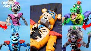 All Shattered ANIMATRONICS Compilation (Glamrock Freddy, Monty, Bonnie, Chica and Roxanne Wolf) clay
