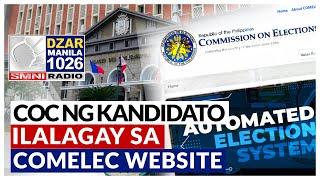 Mga Certificate of Candidacies o COC ng mga tatakbo sa 2025 Elections, ilalagay sa Comelec website