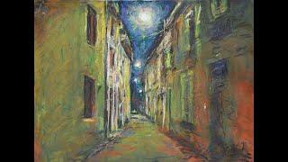 Night street of Le Dorat - Soft Pastels