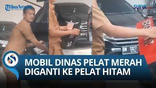 VIRAL! Terekam Aksi Tak Terpuji Oknum PNS, Ganti Pelat Mobil Merah jadi Pelat Hitam di Parkiran!