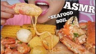 ASMR SEAFOOD BOIL + CHEESE SAUCE *KING CRAB (EXTREME EATING SOUNDS) NO TALKING | SAS-ASMR