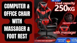 Computer Ergonomic Chair With Back Swing, Massage, Arm Rest And Foot Rest Review