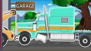 Flatbed Truck in Car Garage For Repair | Cartoon Video For Kids | Fun Videos For kids