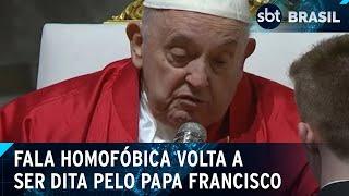 Papa Francisco volta a fazer comentários homofóbicos, diz imprensa italiana | SBT Brasil (12/06/24)