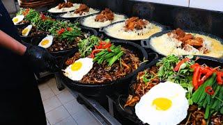 Amazing! 480℉ Seafood Black Noodles on Hot Stone Plate | Korean street food