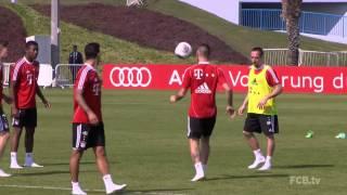 Franck Ribéry During Training and Funny slap to David Alaba