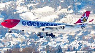 STUNNING Winter Wonderland TAKEOFFs and LANDINGs - Zurich Airport Plane Spotting | 4K