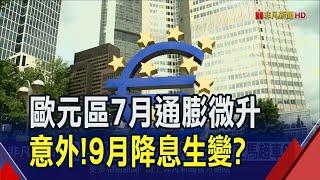 難怪歐央打預防針? 歐元區7月CPI意外加速較6月微增! 9月降息恐生波瀾? ECB頭痛了...｜非凡財經新聞｜20240801