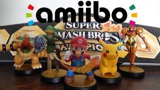 Amiibo Showcase: Super Smash Bros Series: Mario, Link, Pikachu, Samus and Bowser