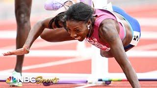 Nia Ali catches final two hurdles in heat, will not defend 100m hurdles World Title | NBC Sports