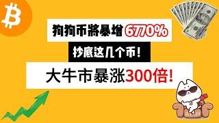 狗狗币将暴增 6770%抄底这几个币！大牛市暴涨300倍！